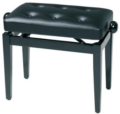 Gewa Piano bench Black high gloss  with leather 130300