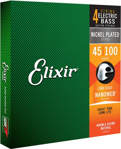 Elixir Nickel Plated 4-string set with NANOWEB coating - size: 045-100
