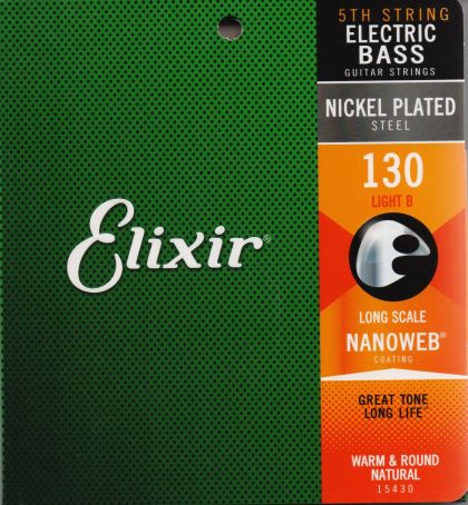 Elixir Nickel Plated Custom 5th single string with NANOWEB coating - size: 130
