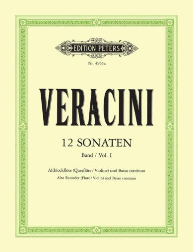 Veracini - 12 Sonatas for Alto Recorder(Flute/Violin) and Basso continuo Volume I