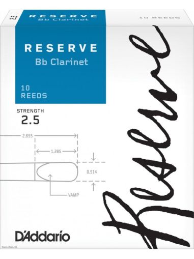 Rico Reserve  Clarinet reeds size 2 1/2 strength - box
