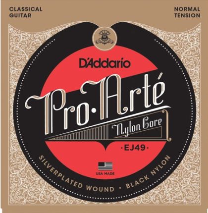 D'addario Strings for classic guitar black nylon silver wound - EJ49