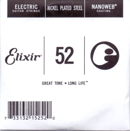 Elixir Single String for Electric guitar with Original Nanoweb ultra thin coating 052