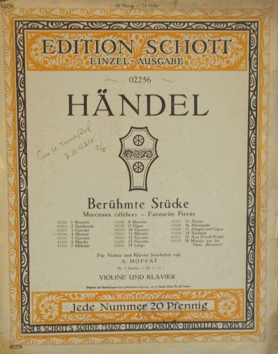 Handel -  Menuett for cello  and piano