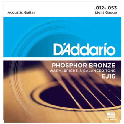 D'addario 12-53 Ph.bronze strings for acoustic guitar EJ16