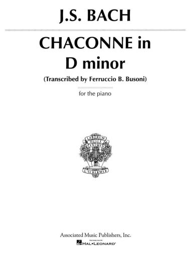  Johann Sebastian Bach CHACONNE IN D MINOR