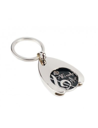 Keyring With Trolley Coin '' All I Need Is Music''