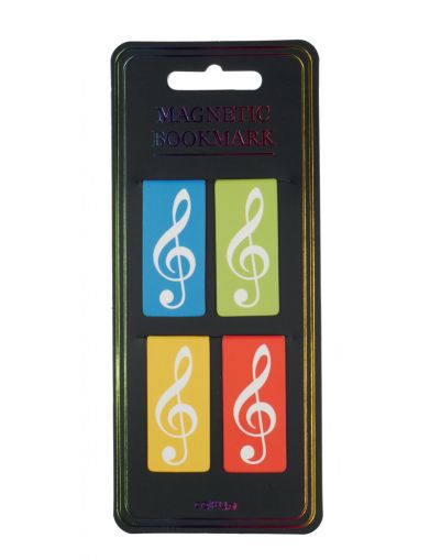 Magnetic bookmark g-clef colourful 4er