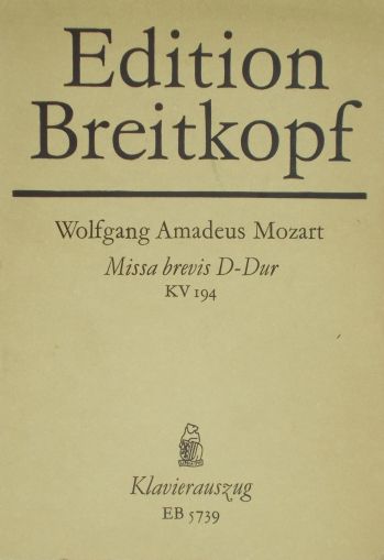 Моцарт - Меса бревис  KV 194  ре мажор клавир
