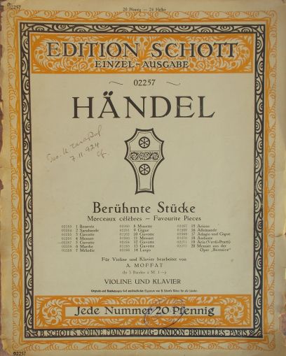 Handel -  Gavotte in D dur for cello  and piano