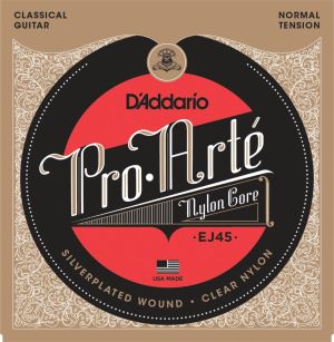 D'addario Strings for classic guitar clear nylon silver wound - EJ-45