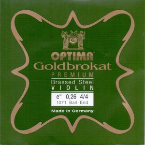 Optima Goldbrokat Premium E brassed steel струна за цигулка 0,26 с топче 
