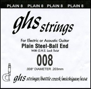 GHS Е1 string for elecetric or acoustic guitar - 008