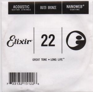 Elixir Single String for Acoustic guitar Bronze with Original Nanoweb ultra thin coating 022