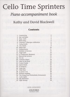 Пиеси за чело - акомпанимент за пиано към Cello Time Sprinters книга  3