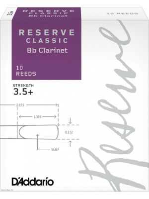 Rico Reserve Classic Clarinet reeds size 3.5+ strength - box
