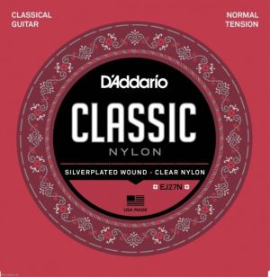D'addario Strings for classic guitar clear nylon silver wound - EJ25N