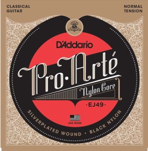 D'addario Strings for classic guitar black nylon silver wound - EJ49