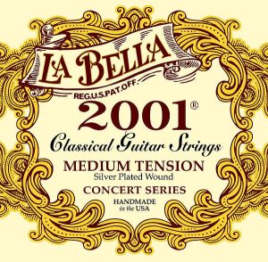 La Bella 2001 Classic guitar strings - Medium tension clear nylon / silver plated wound