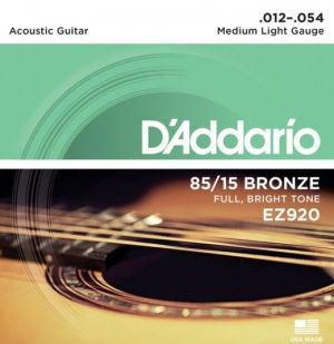 D'addario 12-54 bronze strings for acoustic guitar EZ920