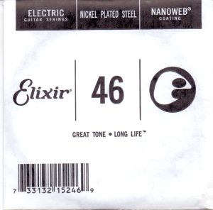 Elixir Single String for Electric guitar with Original Nanoweb ultra thin coating 046