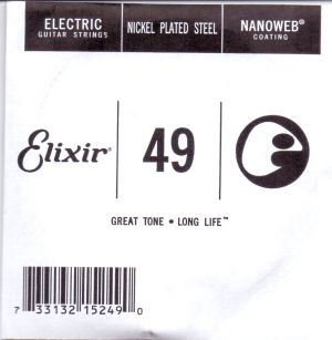 Elixir 049 единична струнa за електрическа китара с Nanoweb покритие