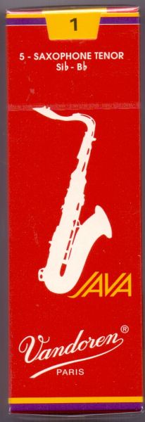 Vandoren Java red reeds for Tenor saxophone size 1 - box