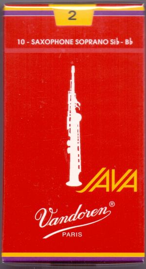 Vandoren Java red reeds for soprano saxophone size 2 - box