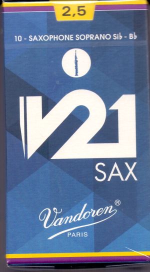 Vandoren V21 размер 2 1/2 платъци за сопран саксофон - кутия