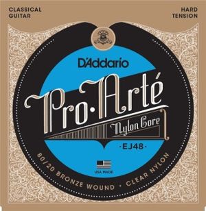 D'addario Strings for classic guitar clear nylon bronze wound - EJ48