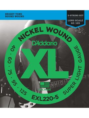 Daddario EXL220 - 5  струни за бас китара nickel round wound 040 - 125