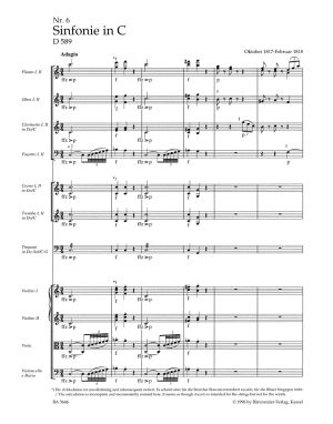Шуберт Симфония no. 6 in C major D 589 малка партитура