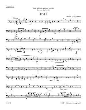 Бетховен  Клавирни триа за пиано , цигулка и чело оп.1