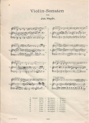 Haydn Sonatas  for violin and piano