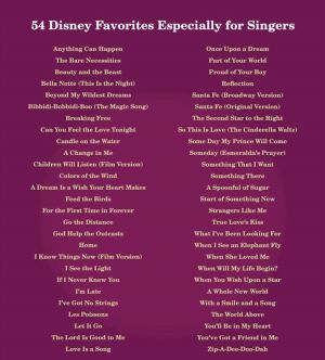 DISNEY SONGS FOR SINGERS