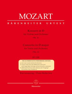 Mozart - Concerto for violin №4 in D-dur-piano reduction KV 218